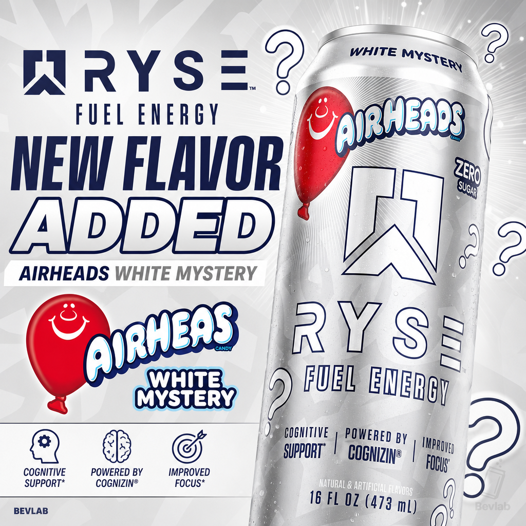 RYSE Fuel Energy Drink Adds Airheads White Mystery