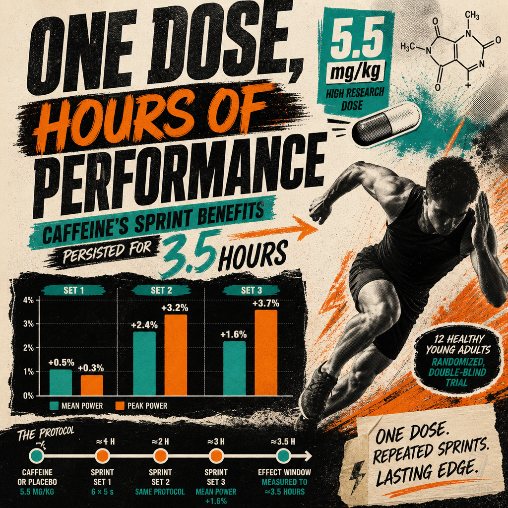 One Caffeine Dose, 3.5 Hours of Repeated-Sprint Benefits